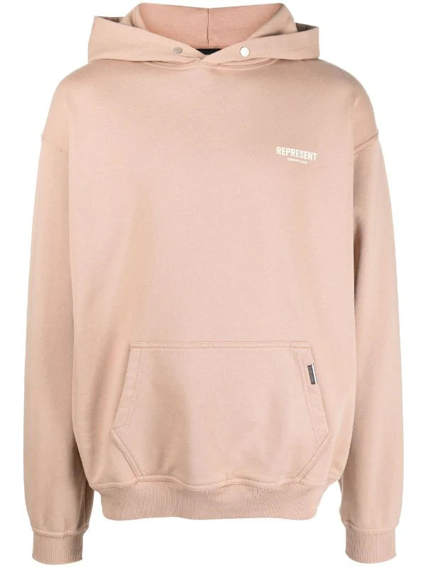 Represent logo-print cotton hoodie