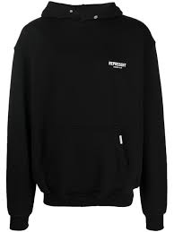 Represent logo-print cotton hoodie