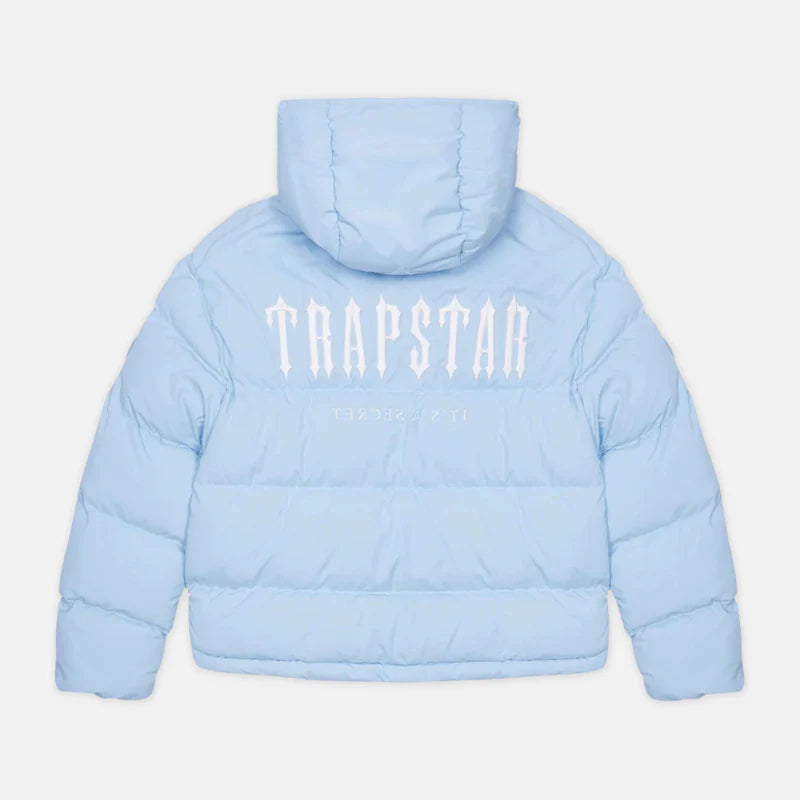 TRAPSTAR DECODED HOODED PUFFER 2.0 JACKET - ICE BLUE