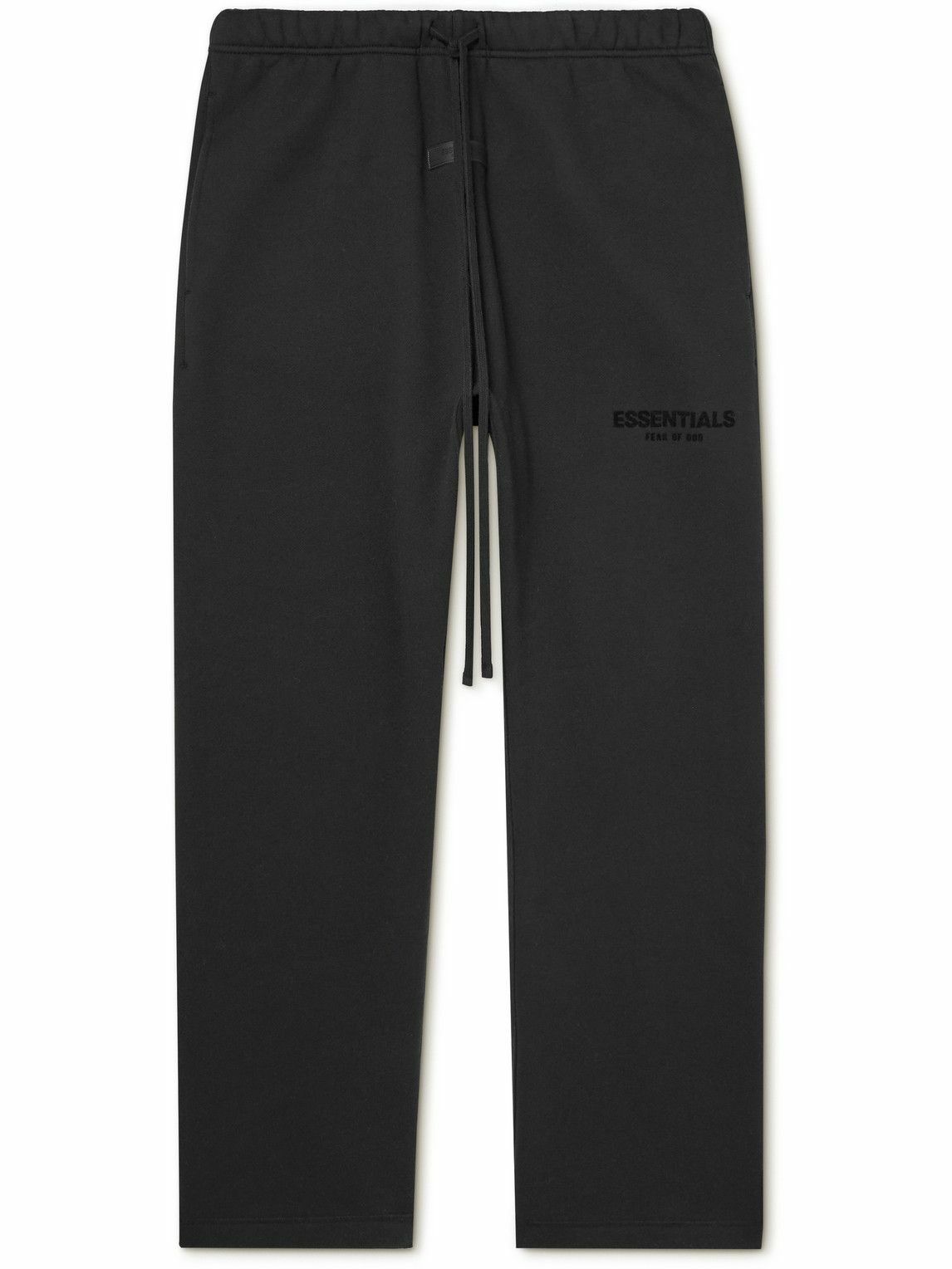 FEAR OF GOD ESSENTIALS - Straight-Leg Logo-Flocked Cotton-Blend Jersey Sweatpants
