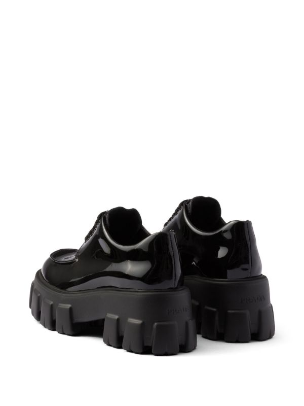 Prada Monolith patent leather lace-up shoes