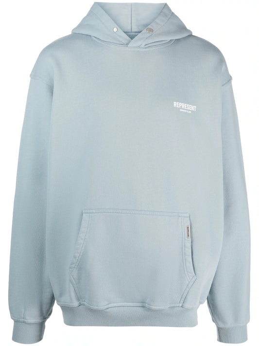 Represent logo-print cotton hoodie