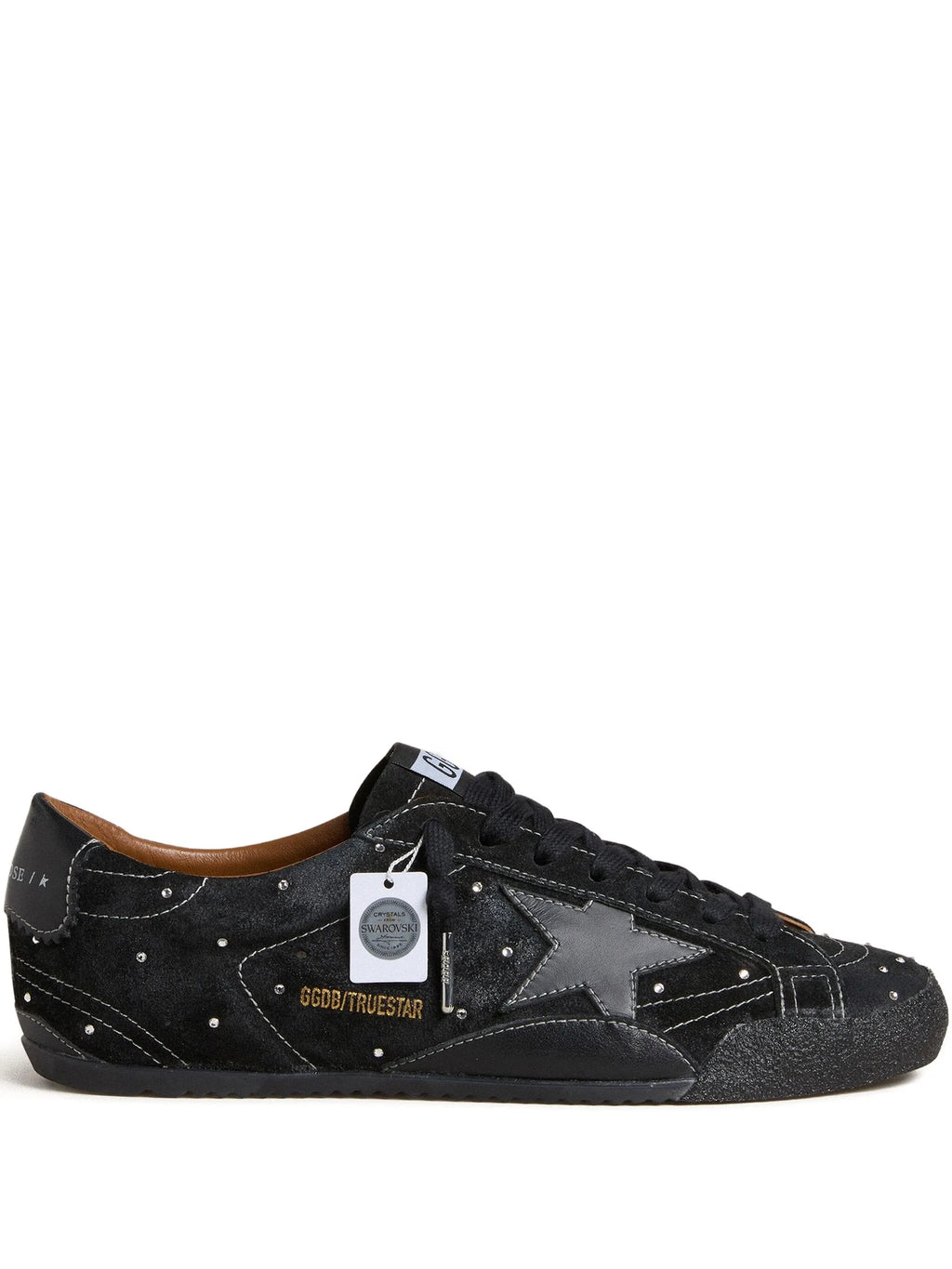 Golden Goose True-Star in black suede with Swarovski crystals