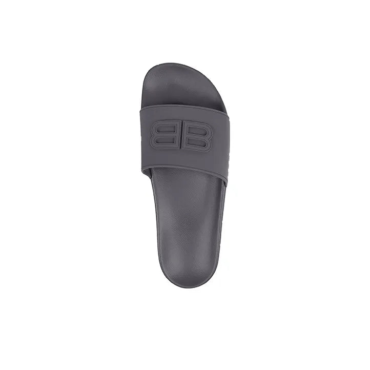 Balenciaga Pool Slides 3D BB Logo Dark Grey