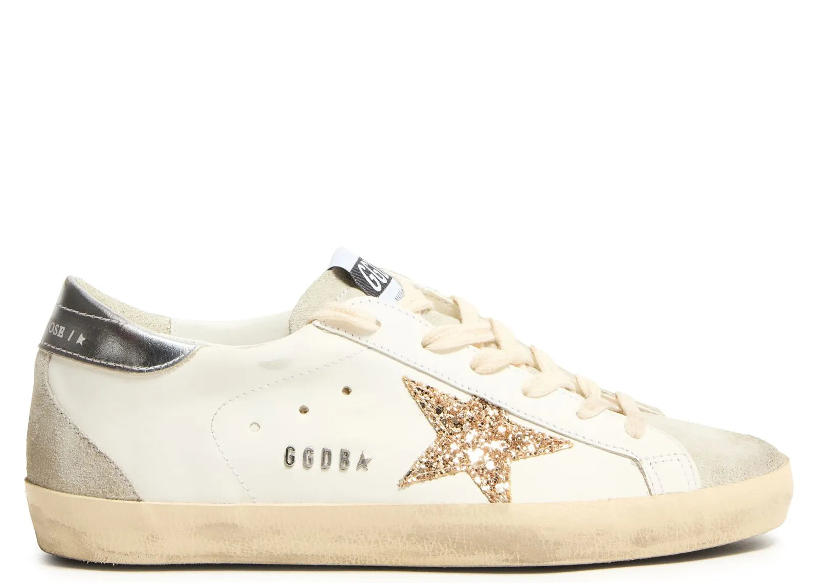 Golden Goose Super-Star White Ice Gray Gold Glitter