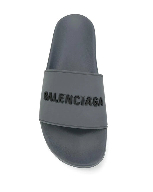 Balenciaga Everyday Logo Slides in Grey for Men
