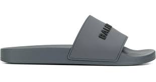Balenciaga Everyday Logo Slides in Grey for Men