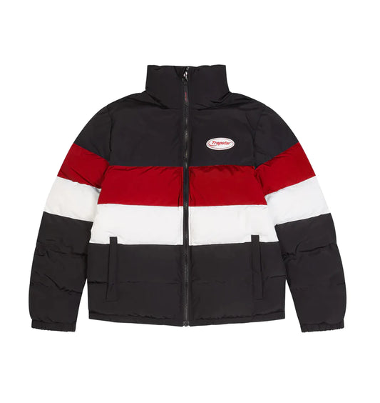 TRAPSTAR HYPERDRIVE PUFFER JACKET - BLACK/RED/WHITE