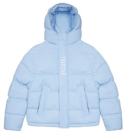 TRAPSTAR DECODED HOODED PUFFER 2.0 JACKET - ICE BLUE