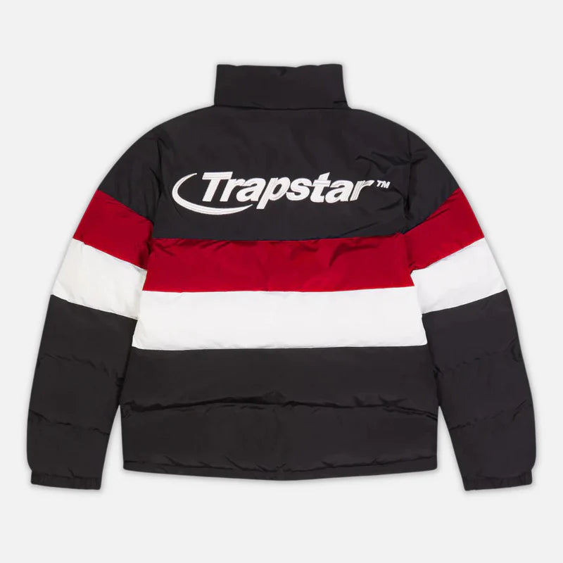 TRAPSTAR HYPERDRIVE PUFFER JACKET - BLACK/RED/WHITE
