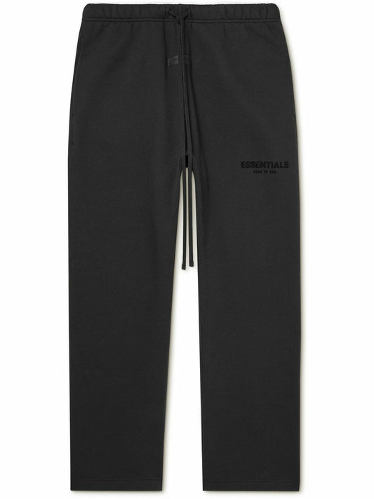 FEAR OF GOD ESSENTIALS - Straight-Leg Logo-Flocked Cotton-Blend Jersey Sweatpants