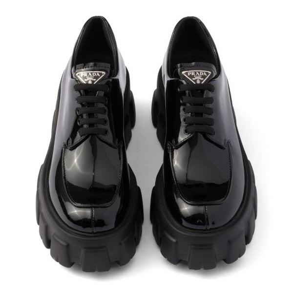 Prada Monolith patent leather lace-up shoes