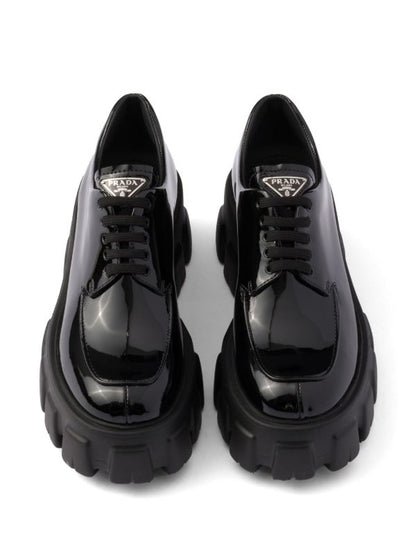 Prada Monolith patent leather lace-up shoes